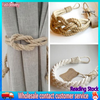FI*Tieback resistente cuerda de lino extraíble DIY tejido decoración cortina titular correa hebilla para el hogar