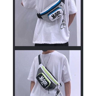 Bolsa de mensajero de los hombres de la marca de moda japonesa personalidad de la moda pequeña bolsa de mensajero de los hombres bolsa de pecho ins de la moda de la cintura (6)