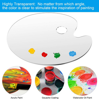 1pc paleta de pintura acrílica transparente transparente gouache artista de pintura paleta de mezcla fácil de limpiar para aceite acuarela (7)