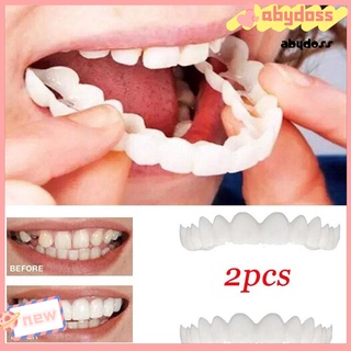 nuevo aby 2 piezas simulación de silicona superior inferior dientes dentadura blanqueamiento falso cubierta de dientes