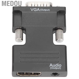 medou hd interfaz multimedia hembra a vga macho convertidor con cable de audio de 3,5 mm para laptops pc monitores