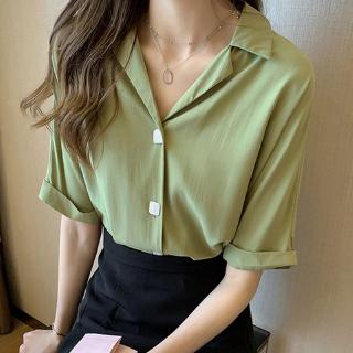 verano de la moda blusa camisa de las mujeres de manga corta suelta coreana ropa de moda top (3)