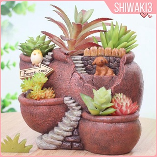 [Shiwaki3] Plantas maceta creativa maceta Mini hada jardín Retro Stean para decoración (5)