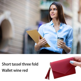 Short Wallet Korean-Style Tassel Wallet Simple Trifold Wallet Card Holder