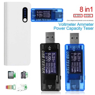 8 In 1 Multifunction USB Detector Voltmeter Ammeter Power Capacity Tester Voltage Current Meter