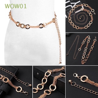 wow01 nueva dama cadena de cintura de metal dorado cinturón cuerpo cadena cinturón cintura elegante moda vestido accesorio aleación hebilla cinturón