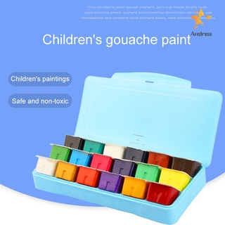 Juego de pintura Gouache de 18 colores, 30 ml, estuche portátil con paleta de pintura Gouache (1)