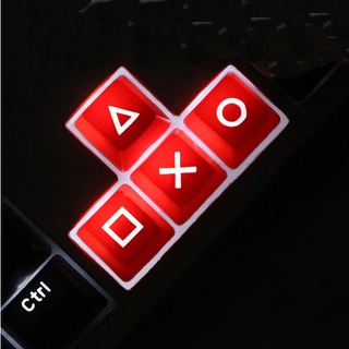 Keycaps Estilo Botones Play Station Control Rojo Negro