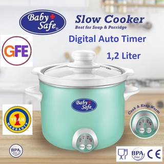 Baby Safe Digital Slow Cooker 1.5 litros temporizador automático 100 Watt LB07M