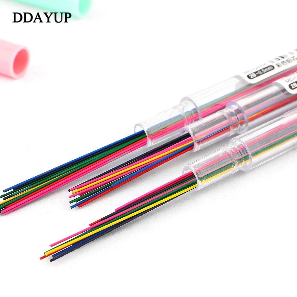 0.5mm 0.7mm colorido lápiz mecánico plomo arte boceto dibujo Color plomo escuela suministros de oficina