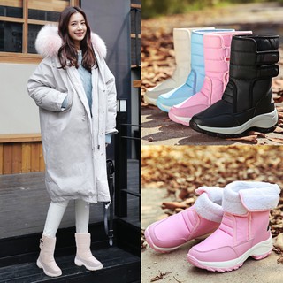 listo stock mujeres invierno caliente botas de tobillo al aire libre plataforma impermeable botas de nieve