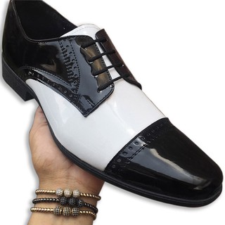 Zapato de Vestir Zanthy Shoes Mod 300 Charol Negro/Blanco Pachuco