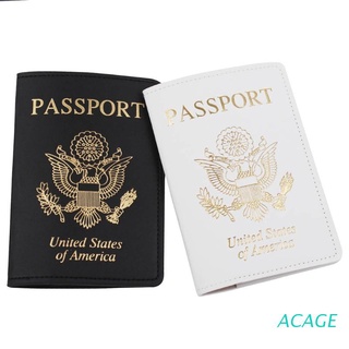 acage portátil usa viaje pasaporte titular de cuero pu tarjeta de identificación cubierta caso protector