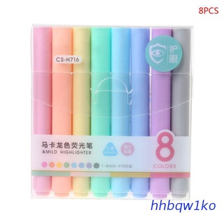 hhbqw1ko.mx 8pcs/set Creative Fluorescent Pen Highlighter Pencil Candy Color Drawing Marker Pen Office Stationery