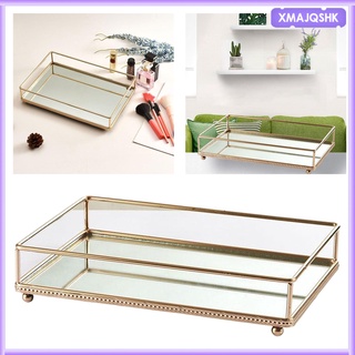 [xmajqshk] Bathroom Mirror Tray Cosmetic Skin Care, Jewelry Perfume Tray Dessert Serving Tray Cosmetics Tray for Arranging Perfume