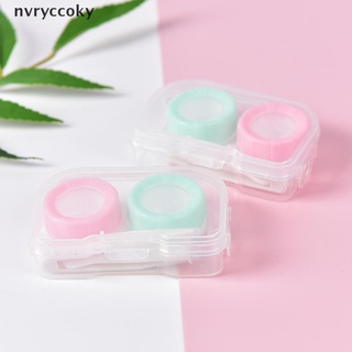 nvryccoky colorido transparente portátil lente de contacto caja de almacenamiento titular contenedor mx
