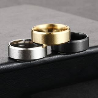 Classtic anillos para hombre de 8 mm Simple oro/negro/plata Color acero inoxidable anillo de dedo pareja de compromiso bodas