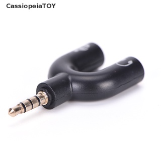 [CassiopeiaTOY] 3,5 Mm Negro Estéreo Divisor De Audio A Micrófono Y Auriculares Jack Enchufe Adaptador Para Teléfono Venta Caliente