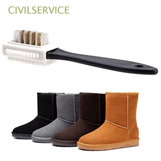 CIVILSERVICE 15.70*4.20*3.20cm S Shape Shoes Cleaning Boots Nubuck Suede Shoes Brush Useful Plastic Black Soft 3 Sides/Multicolor