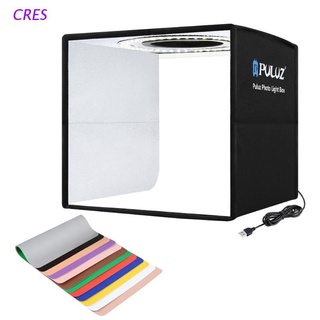 CRES 25 Cm Plegable Foto Estudio Tienda De Tiro LED Caja De Luz Con Fondos De 12 Colores