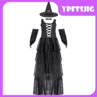 Women\'s Classic Bewitching Witch Halloween Costume Fancy Dress Hallowmas Cosplay for Ladies Girls Halloween Party Makeup