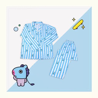 BTS pijamas Kpop BT21 de dibujos animados hogar Casual desgaste pijamas de dos piezas traje (4)