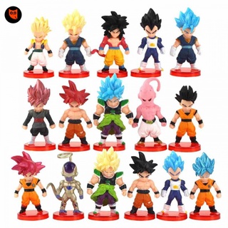 16 Pçs / Lote Figuras De Dragon Ball Z Son Goku Gohan Vegeta Trunks Buu Frieza Broly Anime Dbz Modelo Brinquedos