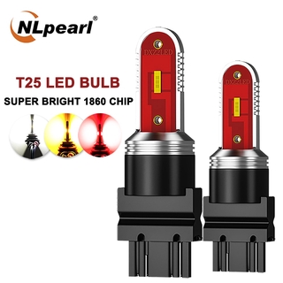 Nlpearl 1x lámpara de señal T25 3157 3156 P27W P27/7W bombilla Led CSP 1860SMD T20 7443 Led W21 5w 7440 W21W luz de freno inverso 12V-24V