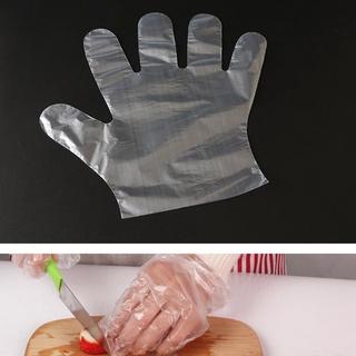 0911 - guantes de plástico desechables para el hogar, de grado alimenticio, para manipulación de alimentos, guantes transparentes, gruesos, pe, 100 unidades