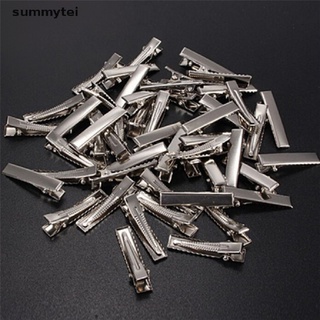 Summytei 50PCS Fashion Silver Flat Metal Hair Clips Prong Flat Hair Clips Metal Hairpin MX