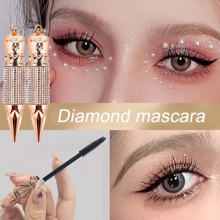 Flash Diamond Waterproof Silk Fiber Thick Lengthening Mascara No Clumping Smudge Proof Eyelashes Voluminous Eyelashes