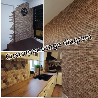 Actualizado engrosado 3D autoadhesivo papel pintado, PVC impermeable papel de pared pegatina DIY decoración del hogar baño cocina sala de estar renovación (3)