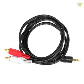 [clgm] cable de audio rca de 1,5 metros 3,5 mm macho a 2 rca macho cable de audio para edifer home theater dvd negro