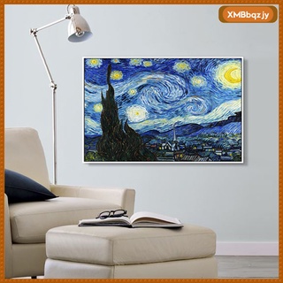 [BQZJY] 5D Diamond Painting by Number Kit, Full Drill Rhinestones Embroidery Cross Stitch Van Gogh The Starry Night Picture (8)
