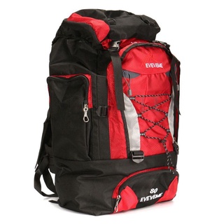 💗Promoción💗Eveveme 80L carga impermeable mochila mochila equipaje al aire libre senderismo Camping viaje rojo