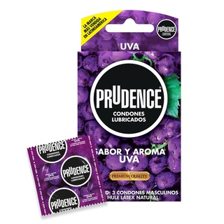 Cartera De 3 Condones Prudence Sabor Y Aroma A Uva (1)