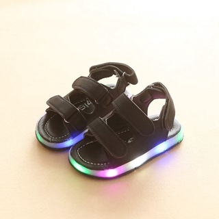 Listo Stock _ Niños Luminoso Zapatillas Hombres Mujeres Sandalias De Bebé Iluminar Zapatos De Los 1-5 Años Ol