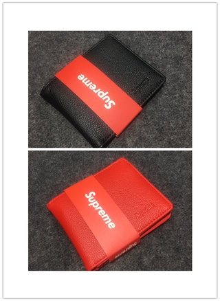 Supreme's leather card holder unisex Short wallet