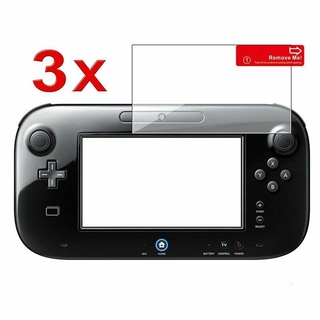 guides 3pcs Clear Screen Protector Film For Nintendo Wii U Gamepad Remote Controller Anti-scratch guides (3)