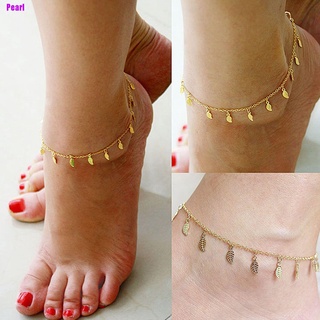 [Pearl] Pulsera de tobillo de oro Simple Sexy/cadena ajustable para mujer
