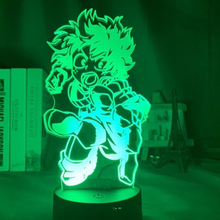 Lámpara 3D My Hero Academia Anime luces nocturnas LED iluminación Midoriya Izuku Bakugou Katsuki acrílico 7 colores decoración del hogar luz de escritorio (3)