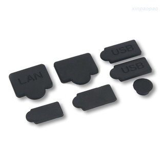 Xinp - juego de 7 enchufes de silicona para polvo, interfaz compatible con HDMI, antipolvo, enchufes a prueba de polvo para consola de juegos PS5