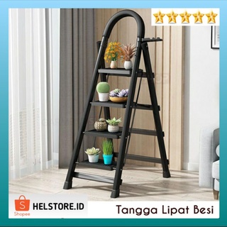 Escalera plegable de hierro 2 3 4 5 anillos/escalera de hierro con mango plegable necesidades del hogar
