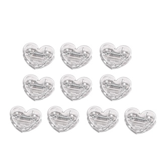 SA Pack of 10 Clear Binder Clips Lovely Heart Shaped Files Paper Clamps Heart Shaped Binder Clips for Files Documents Photo