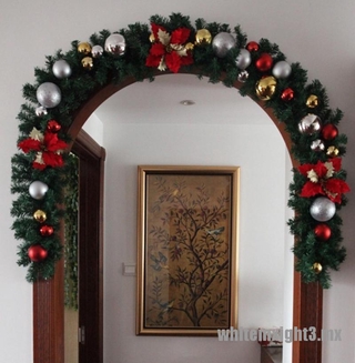 【white】 Luxury 2.7M X 25CM Thick Mantel Fireplace Christmas Garland Pine Tree (3)
