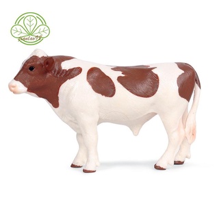 Figuras de acción de plástico Frieve Bull Cattle Animals estática lindo el colección vaca el juguetes para niños (1)