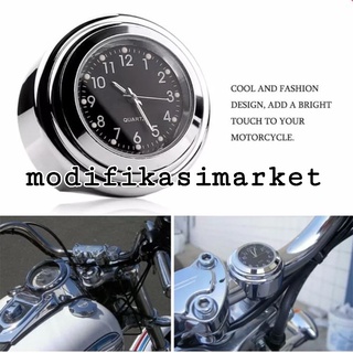 Reloj de cuarzo kks plateado para manillar/motocicleta/impermeable