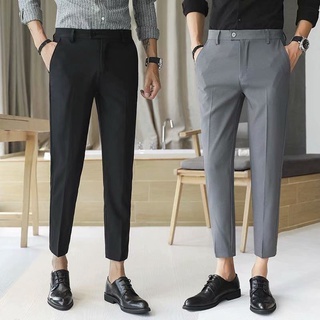 Pantalones de los hombres rectos Slim Fit pantalones Casual oficina trabajo pantalones Formal