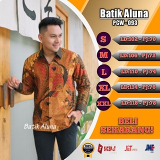 Camisa Batik de manga larga para hombre | Camisa batik hombre | Batik de hombre moderno | Aluna PCW Batik hombre 093