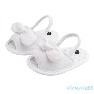 Caliente verano Bowknot sandalias transpirable zapatos de bebé suave Prewalker (blanco 13 cm)